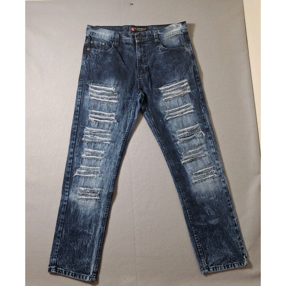South Pole Jeans Mens Size 34x32 RN82628 Vintage Y2K/90's Dark Wash Distressed